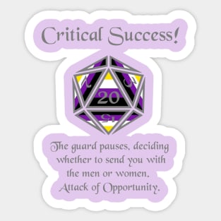 Nonbinary Pride Critical Success Sticker